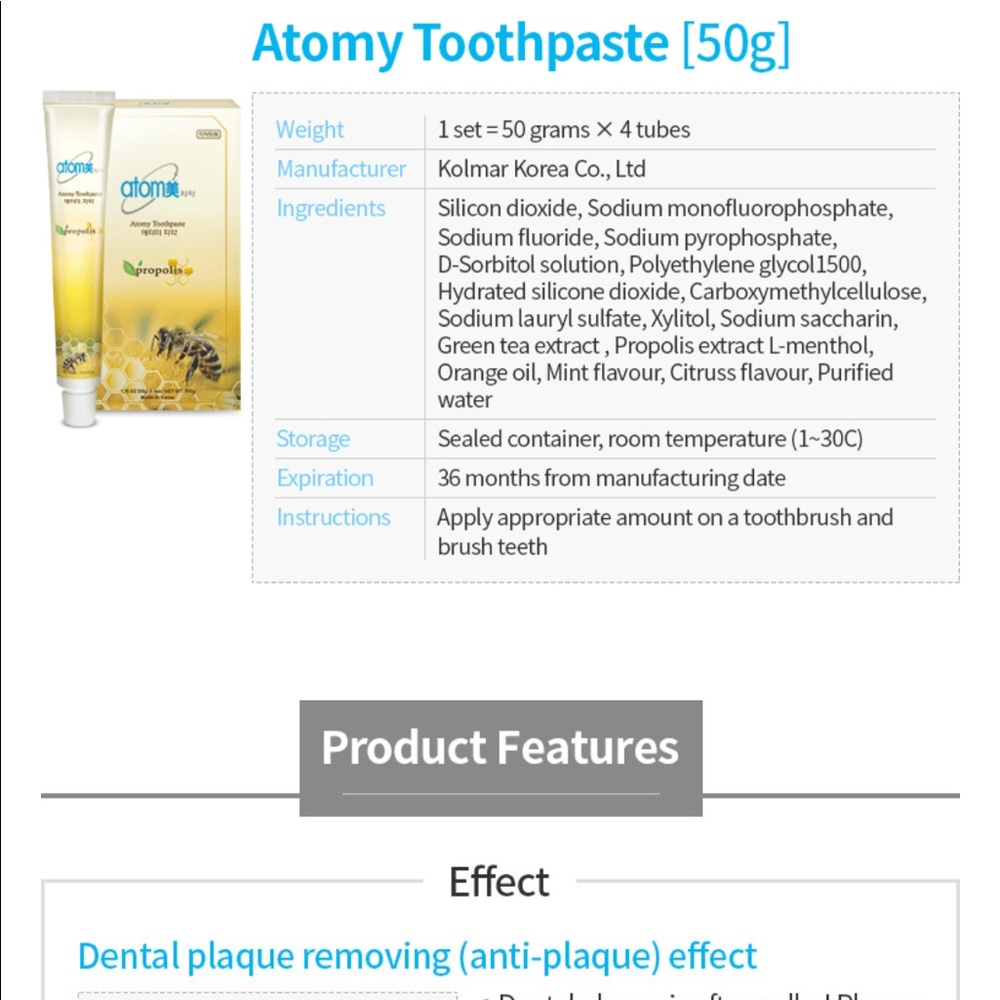 ATOMY Toothpaste & Toothbrush - Picture 2 of 7